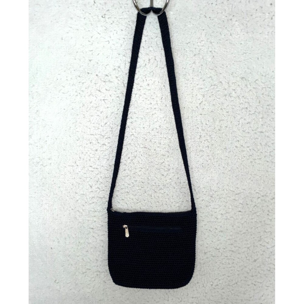 The Sak Navy Blue Crochet Crossbody Bag Small Woven Purse Pocket